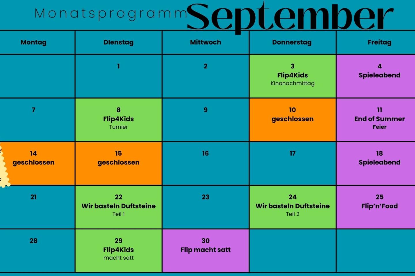September Monatsprogramm